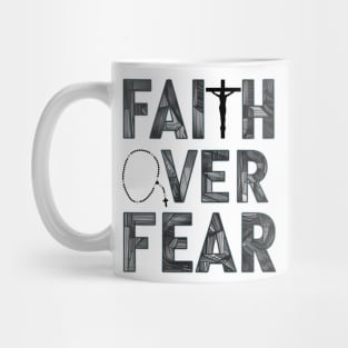 Faith Over Fear Jesus Christ Savior Christian Rosary Mug